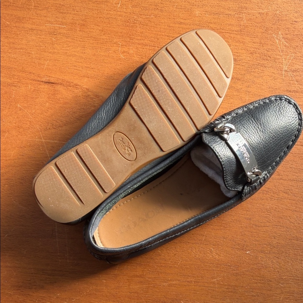 Coach Frederica Black Leather Driving Loafers - Picture 5 of 7